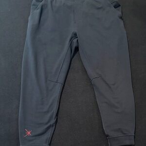 Lululemon Jogger Black Stretch French Cuff Ted Logo Mens Size XL